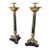 Large 19th C. French Marble and Brass Candlesticks - A Pair For Sale