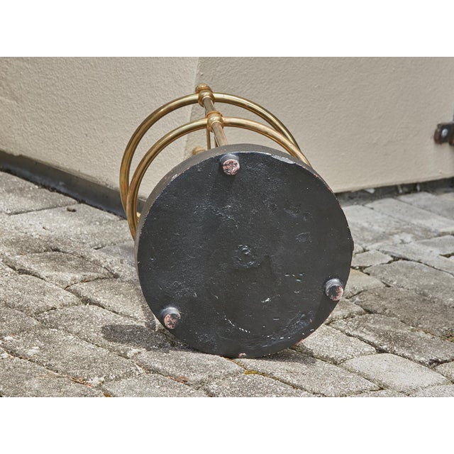Brass English Late Victorian Era Brass and Iron Umbrella Stand with Pinecones, 1900s For Sale - Image 8 of 9