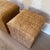 Pair of Vintage Woven Natural Fiber Cube Ottomans For Sale - Image 11 of 12
