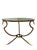 Hollywood Regency Baker Furniture Sculptural Gilt Metal Round Antiqued Mirror Accent Table For Sale - Image 3 of 10
