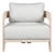 Paradiso Outdoor Solid Teak Wood Chair Natural Look - Light Grey Fabric For Sale