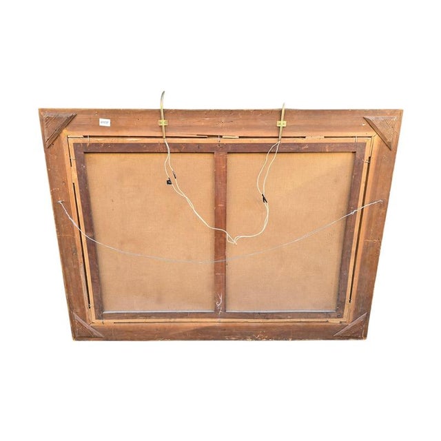 Elegant and atmospheric Dutch oil on canvas, painted around 1900, depicting a frozen river landscape with figures and...