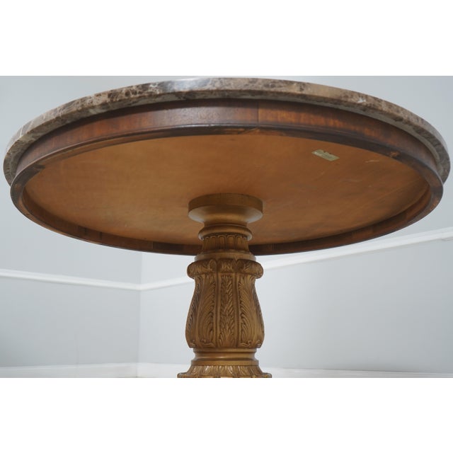 Drexel Heritage Round Regency Style Marble Top Table For Sale - Image 14 of 15