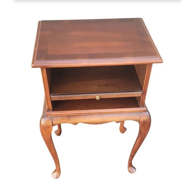 Queen Anne Queen Anne Style Telephone Lamp Table Candle Stand With Pull-Out Tray For Sale - Image 3 of 9