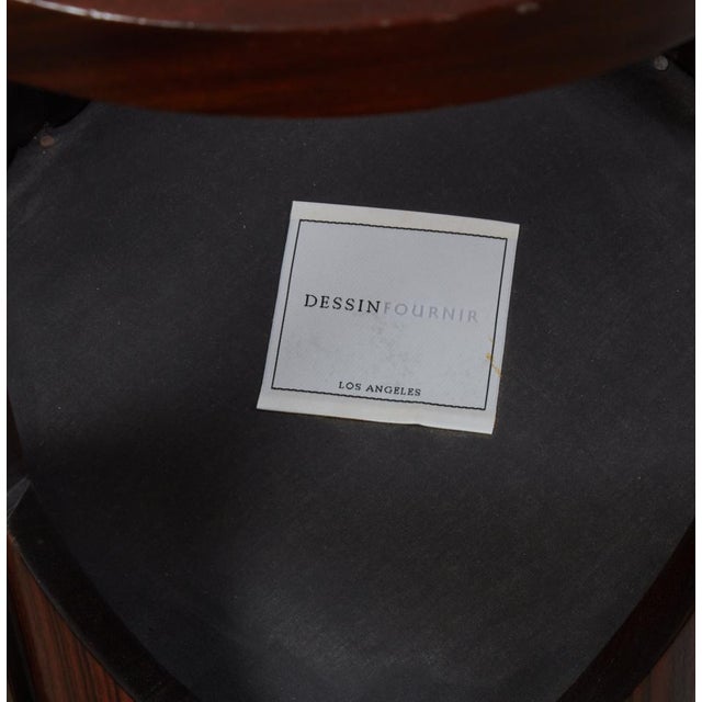 2000 - 2009 Pair of Dessin Fournir Macassar Ebony & Leather Jansen Bar Counter Stools For Sale - Image 5 of 5