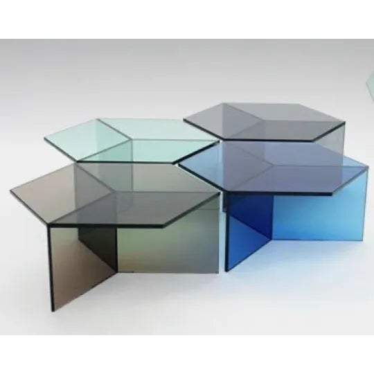 Hexagon Lucite Coffee Table For Sale - Image 4 of 5