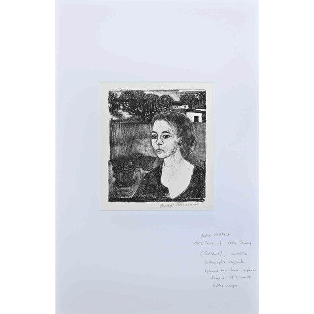Portrait is an original Lithograph realized by Andre Minaux in the mid-20th Century. Good conditions. The artwork is...