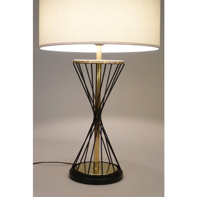 1950s Large Mutual Sunset Co Atomic Sputnik Modern Knoll Cyclone Sculpture Brass Table Lamp 1950's For Sale - Image 5 of 10