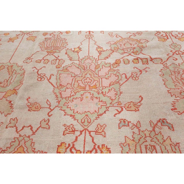 Antique Turkish Oushak Rug For Sale - Image 9 of 10