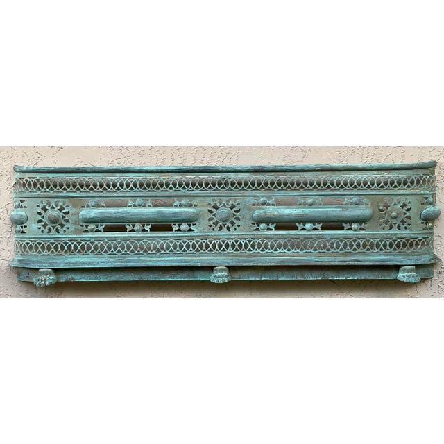 One-of-a-Kind Brass Wall Sculpture - Antique Neoclassical Fireplace Surround Art For Sale - Image 11 of 15