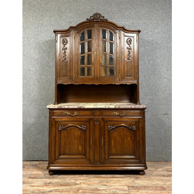 Napoleon III 2-Body Buffet in Oak, 1850s For Sale - Image 9 of 9
