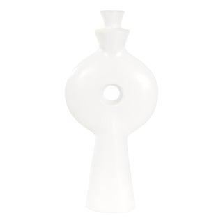 Matte White Towel Vase - Large For Sale