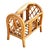 Coastal Restored Mid 20th Century Rattan "Triumphal Arch" Magazine Rack With Handle For Sale - Image 3 of 4