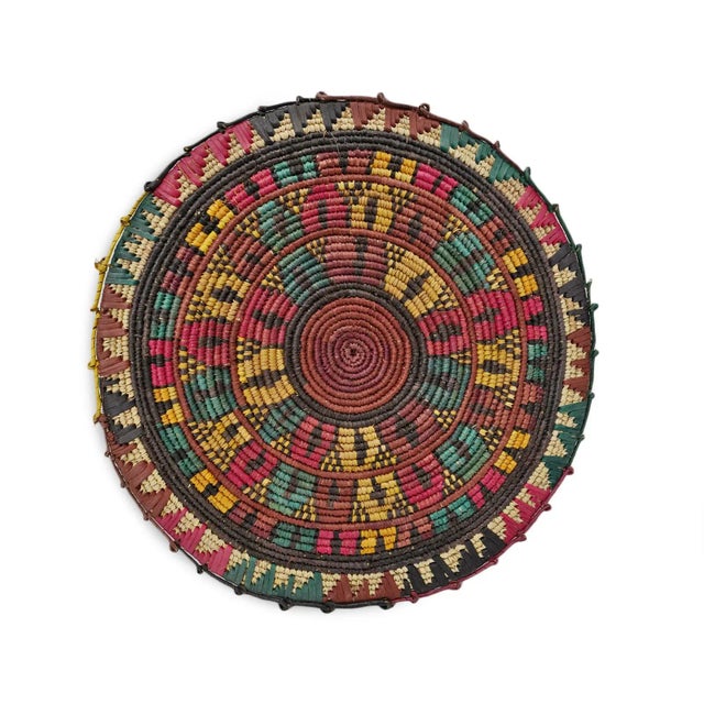 Yellow Vintage Gombe Basket Plate For Sale - Image 8 of 13