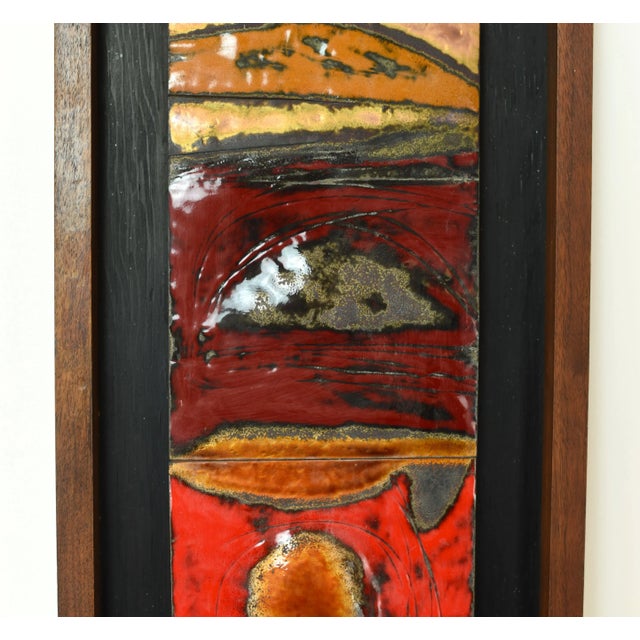 Organic Mid Century Copper Enamel Wall Art Panel Sculpture For Sale - Image 4 of 10
