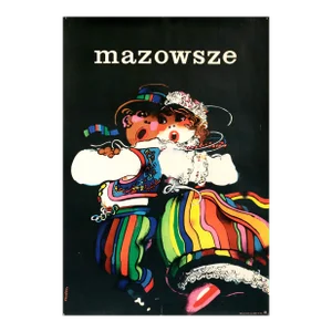 1974 Polish Music Poster - Mazowsze, Folk Ensemble of Music and Dance