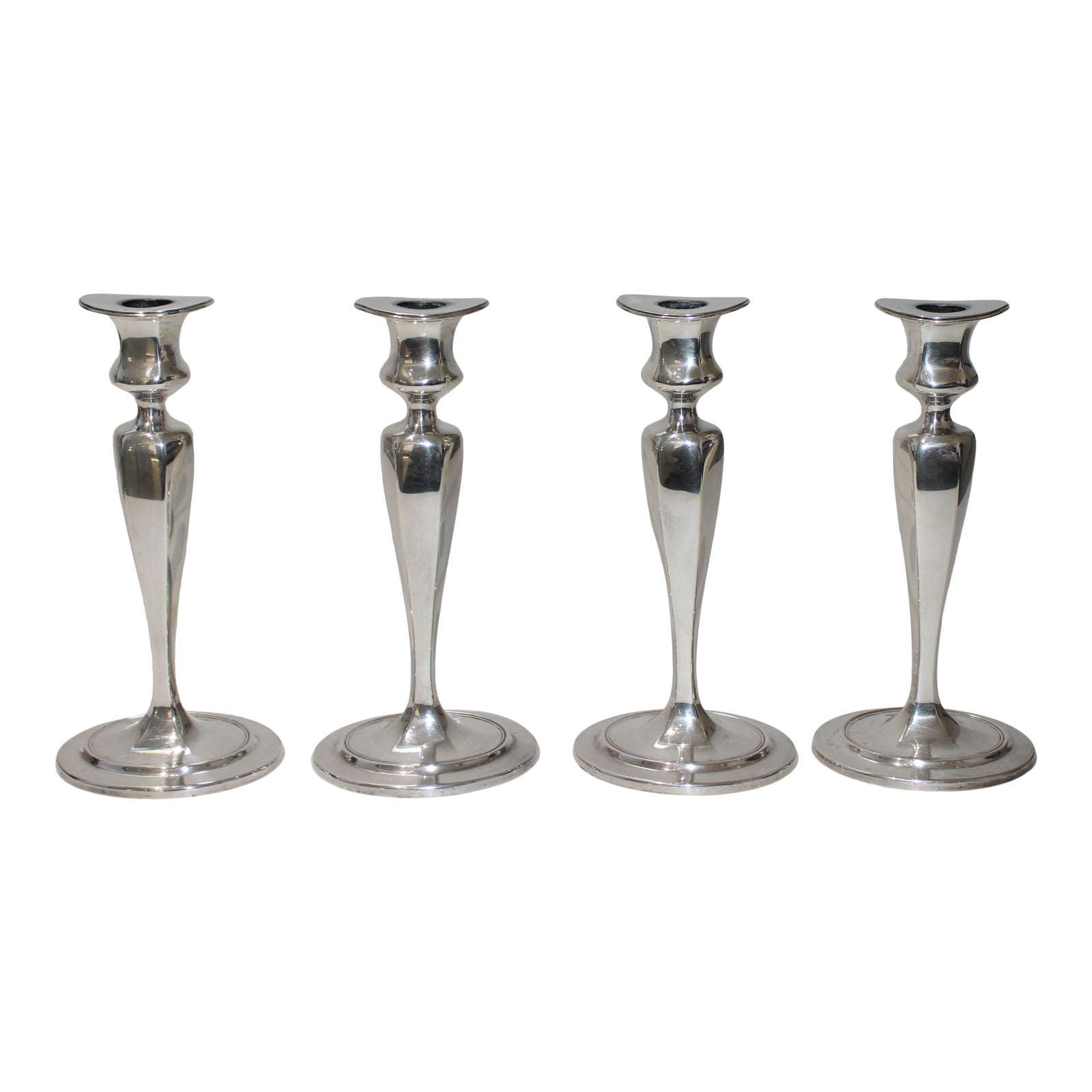 Vintage Tiffany Sterling Candle Holders 17659 Oval Base Curved Oval