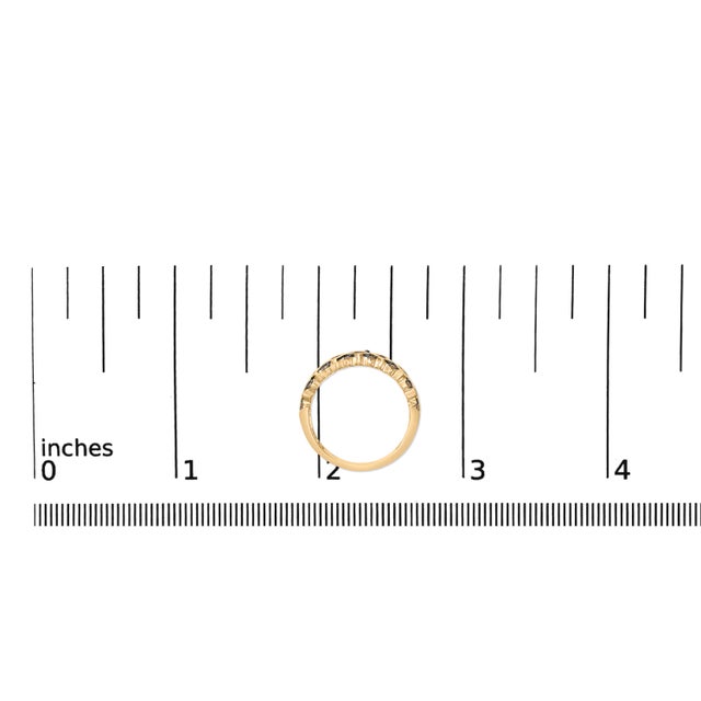 10K Yellow Gold Plated .925 Sterling Silver 1/4 Cttw Champagne Diamond Geometric Band Ring - Size 6 For Sale In New York - Image 6 of 6