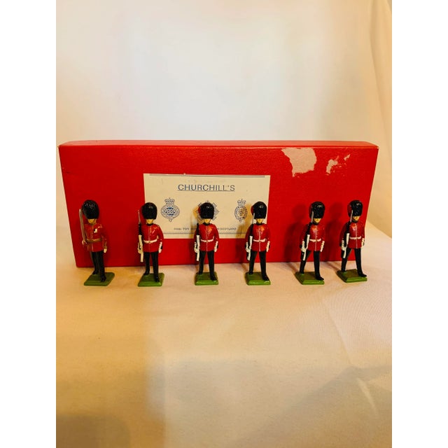 English Mid 20th Century Churchill’s Miniature Scots Guards Figures in Original Box, Made in Scotland - Set of 6 For Sale - Image 3 of 13