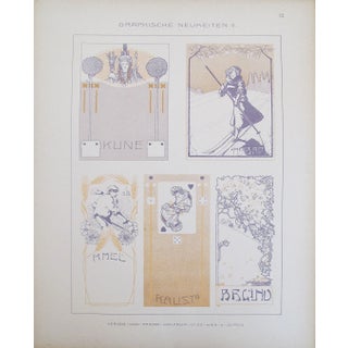 Vintage German Designer Sheets, C. 1900 - A Pair For Sale