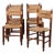 French Straw-Seated Chairs, 1940s, Set of 6 For Sale