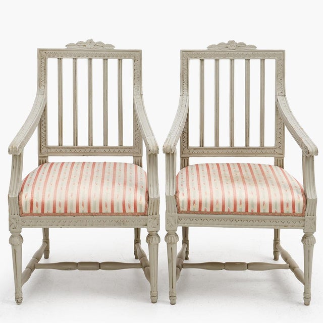 Set of Four Swedish Late Gustavian Lindome Painted Armchairs, Circa 1800 For Sale - Image 10 of 12