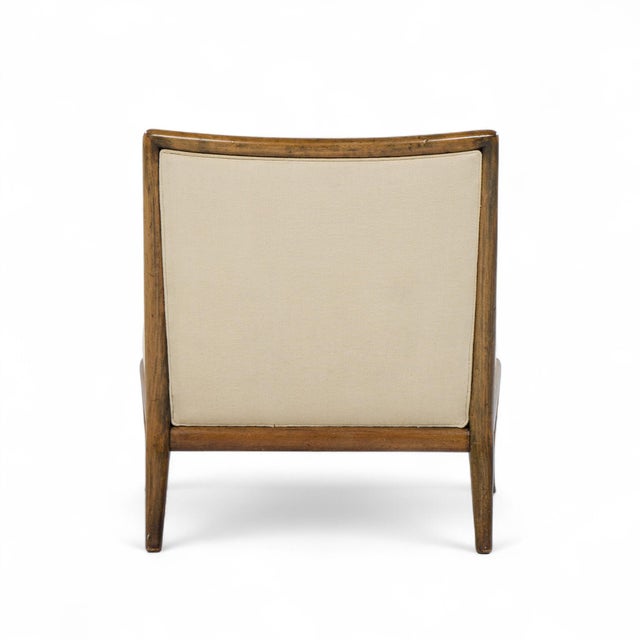 Robsjohn Gibbings for Widdicomb Mid Century Walnut Saber Leg Lounge Chairs - Pair For Sale - Image 9 of 12