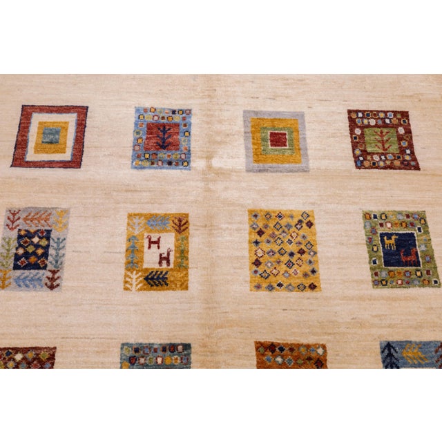 Persian Contemporary Gabbeh Rug 3'11'' X 6'2'' For Sale - Image 3 of 10