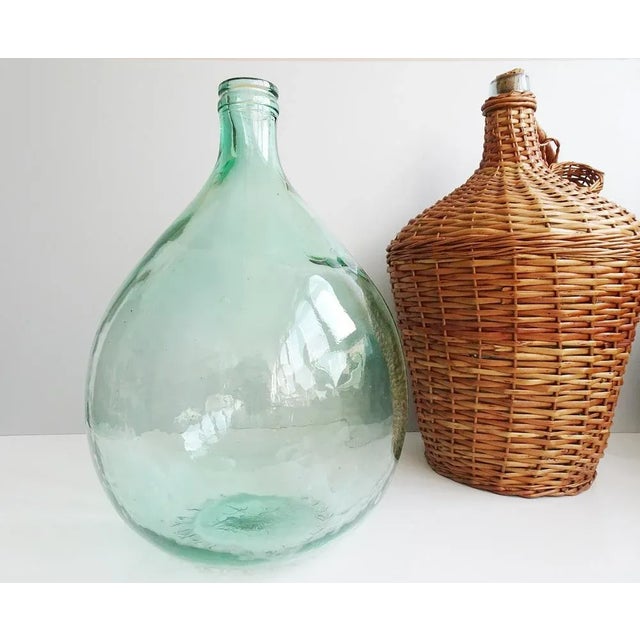 Vintage Light Green Glass Balloon Bottle, 1950s For Sale - Image 10 of 11