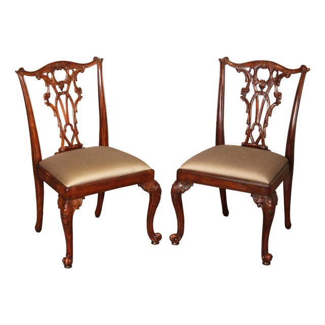 Theodore Alexander Pair of 'Rococo Splendour' Side Dining Chairs For Sale