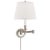 Traditional Visual Comfort Signature Candlestick Swing Arm in Polished Nickel with Silk Shade For Sale - Image 3 of 3