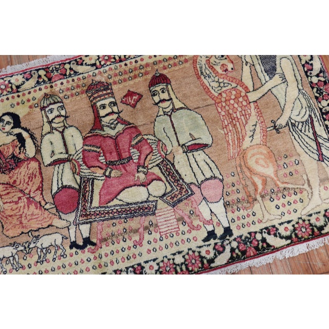 Early 20th Century Early 20th Century Zabihi Collection Persian Pictorial Lavar Kerman Rug - 2'7" x 4'1" For Sale - Image 5 of 6