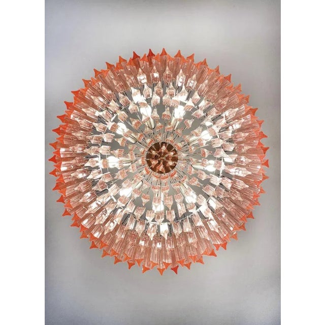 1990s Large Triedri Chandelier in Murano Glass For Sale - Image 5 of 18