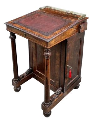 Antique English Regency Mahogany Davenport Writing Desk Occasional Side Table