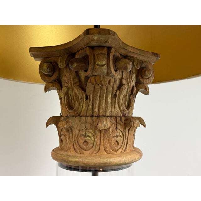 Restoration Hardware Corinthian Capital Acrylic Floor Lamp For Sale In San Francisco - Image 6 of 12