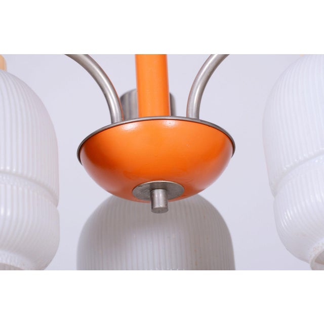 Mid-Century Chandelier in Chromed Steel and Glass from Drukov, Czech, 1970s For Sale - Image 4 of 12