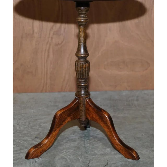 Vintage Oxblood Hardwood Tripod Side Table, England For Sale - Image 6 of 12