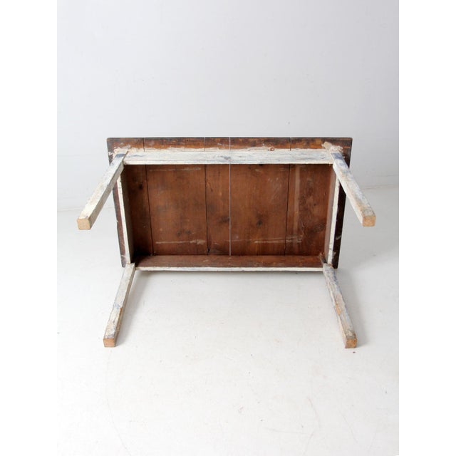 Antique Painted Wood Farmhouse Table For Sale - Image 15 of 18