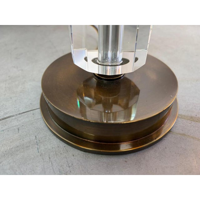 Gold Brass and Acrylic Table Lamps, 1980s, Set of 2 For Sale - Image 8 of 13