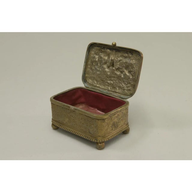 Embossed Gold Copper Box, Mid-19th Century For Sale - Image 10 of 12