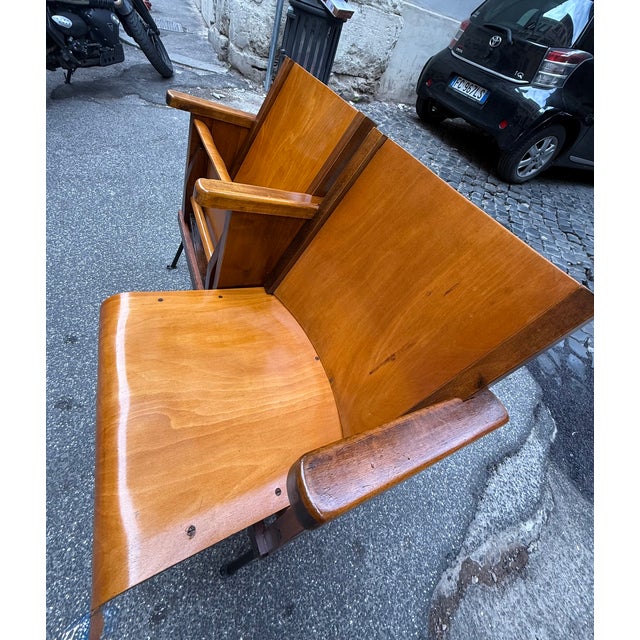 Brown Vintage Cinema Chairs in Woos, 1950 For Sale - Image 8 of 11