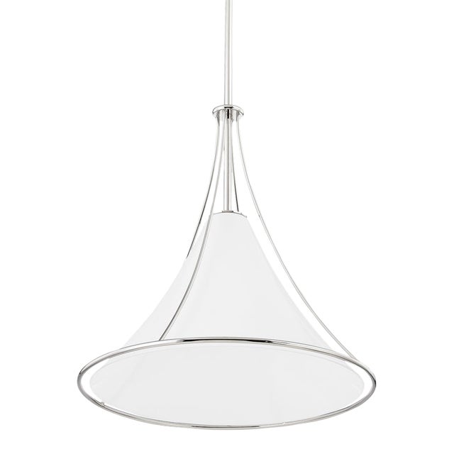 Mitzi Madelyn 1-Light Large Pendant, Polished Nickel For Sale