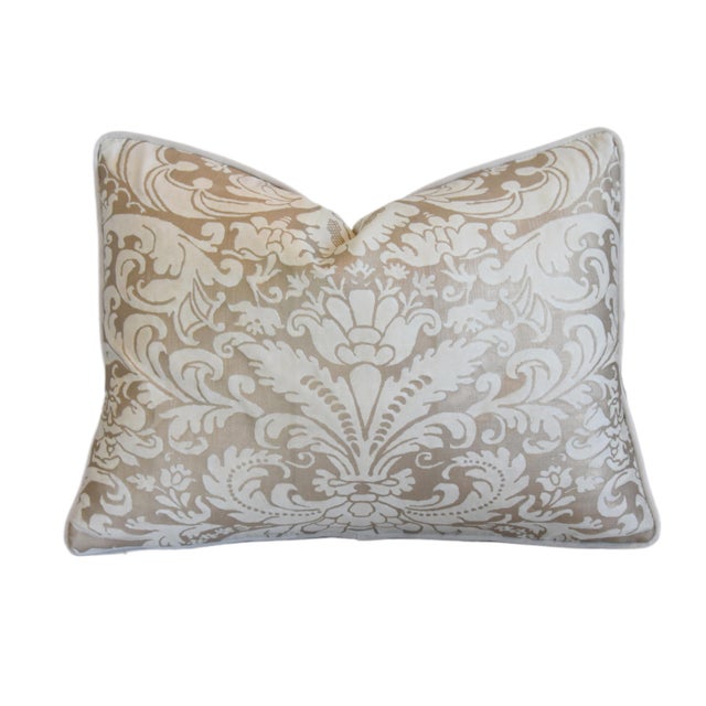 Textile Designer Italian Mariano Fortuny Caravaggio Feather/Down Pillow 23” X 17” For Sale - Image 7 of 7