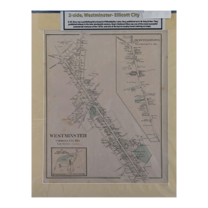 Detailed Antique 2-Sided Map: Westminster & Reisterstown, Maryland by o.w. Gray & Son (C. 1870s) - 16" X 20"