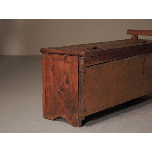 19th Century Mountain Folk Art Pine Storage Bench, France For Sale - Image 5 of 18