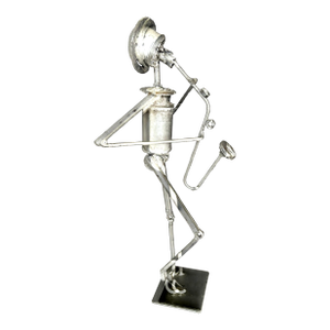 Handcrafted Ghanaian Recycled Metal Musician Sculpture