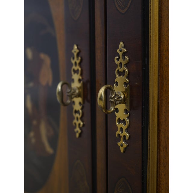 Brown Drexel Chinoiserie Decorated Server Cabinet For Sale - Image 8 of 18