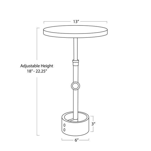 2020s Myles Accent/Drink Table, Natural Brass with Marble Top For Sale - Image 5 of 6