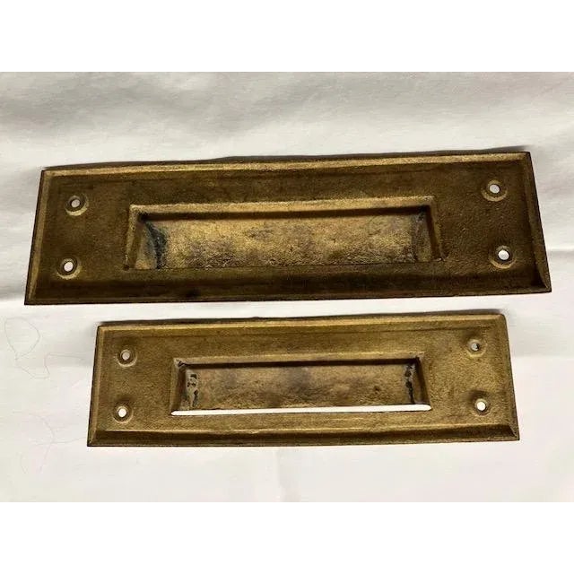 Early 20th Century American Brass Mail-Slots - a Pair For Sale - Image 4 of 4