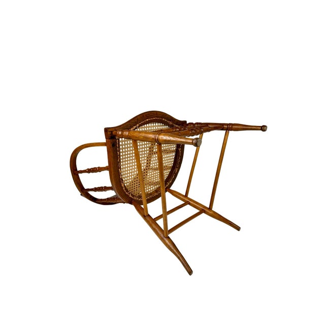 Brown Late 19th Century Victorian Oak Barrel Back Armchair With Cane Seat For Sale - Image 8 of 8
